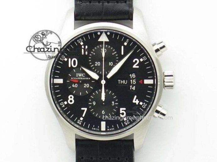 MIROTIME 0822 Portugieser Chrono  42 IW390403 ZF 1:1 Best Edition White Dial Blue Hand on Black Leather Strap A WellDesigned 7190